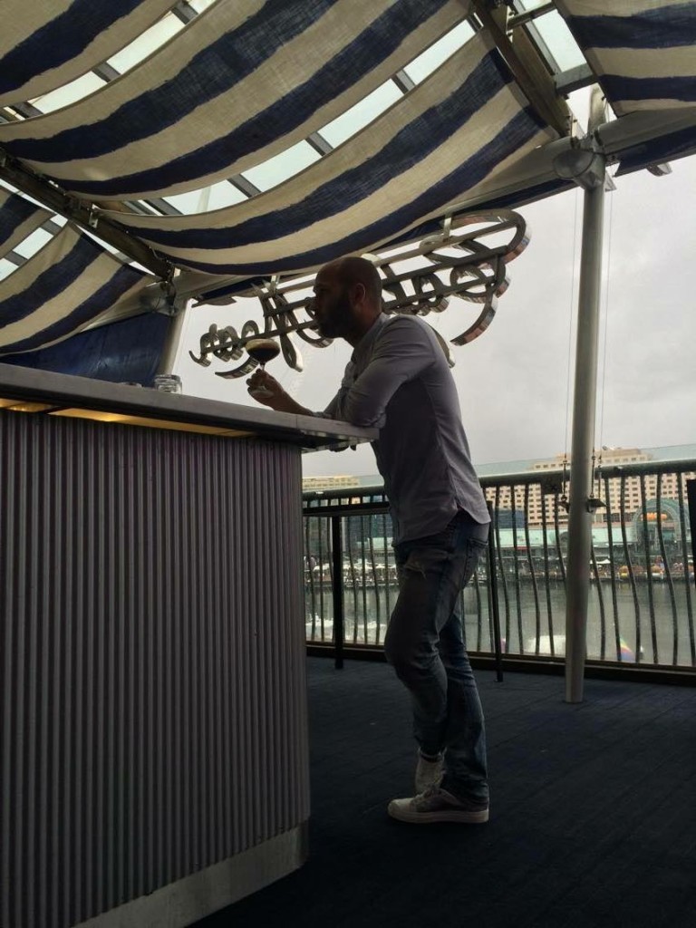 In the bar at Cafe del Mar.